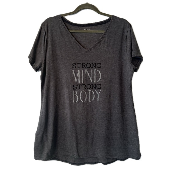 bcg Tops - BCG “Strong Mind Strong Body” V-neck Tshirt